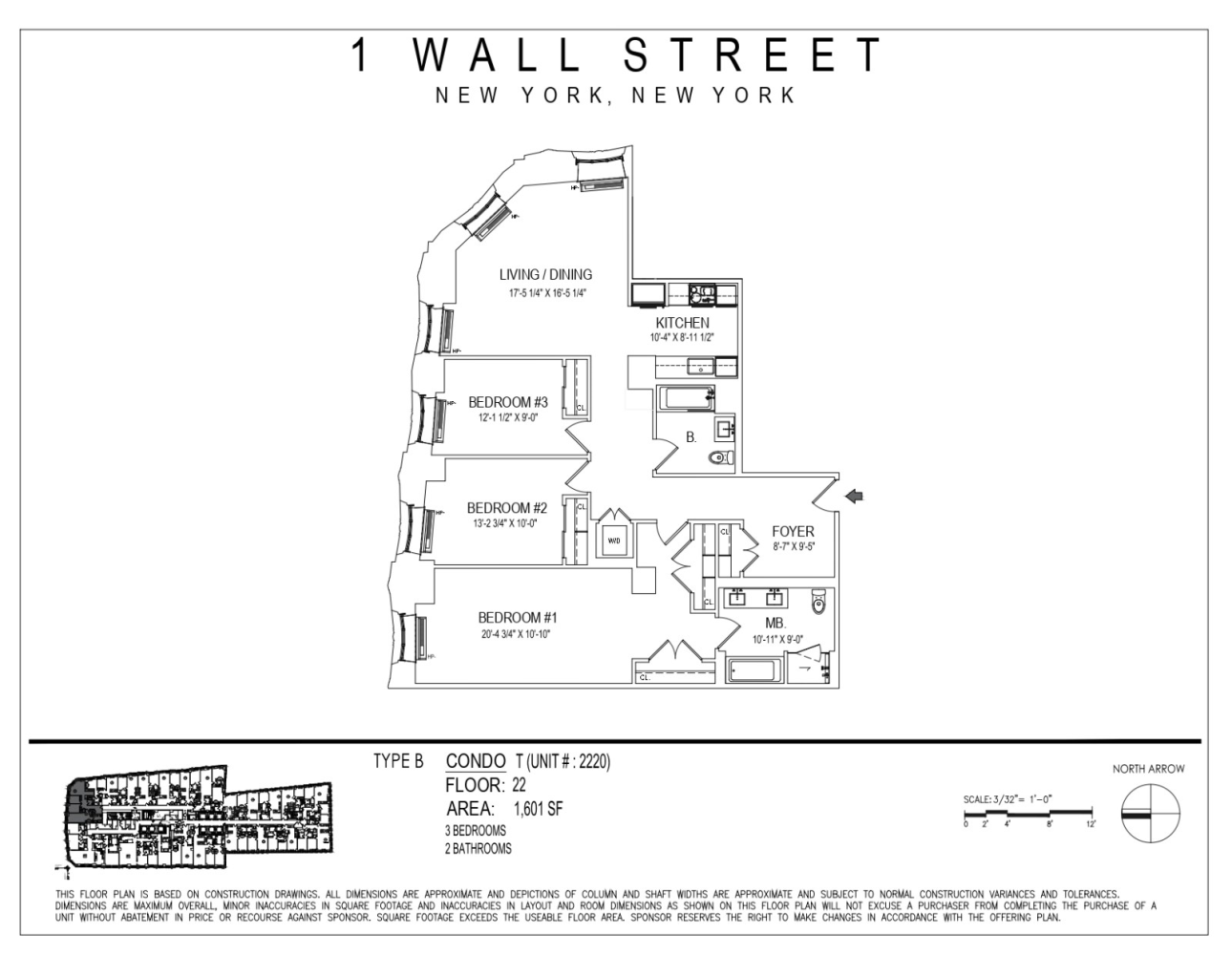 1 Wall Street 2220 Financial District New York NY 10005