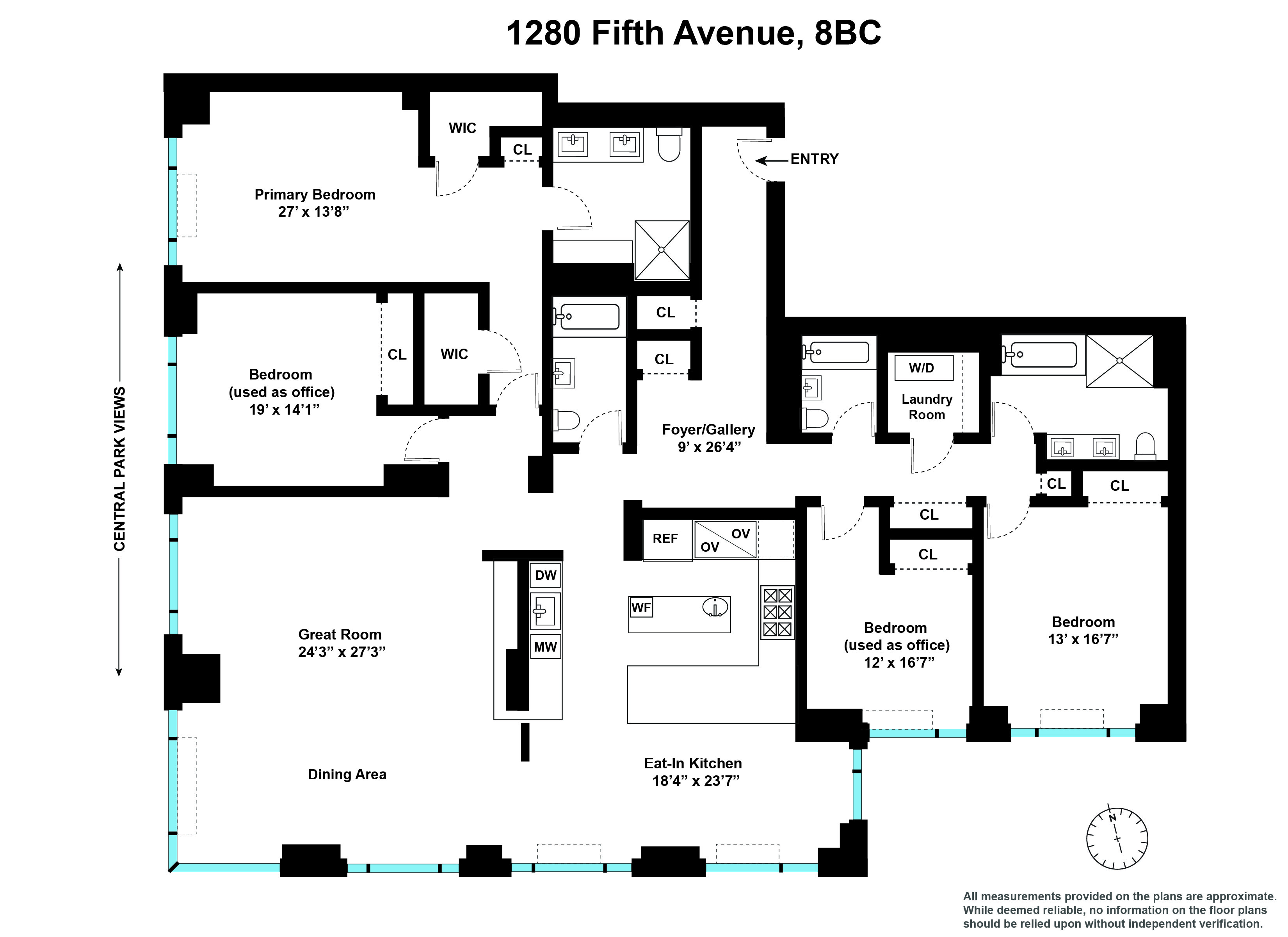 1280 Fifth Avenue 8BC Upper East Side New York NY 10029