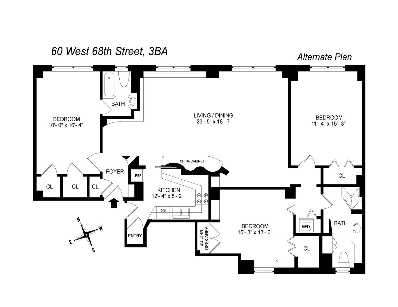 60 West 68th Street 3BA Lincoln Square New York NY 10023
