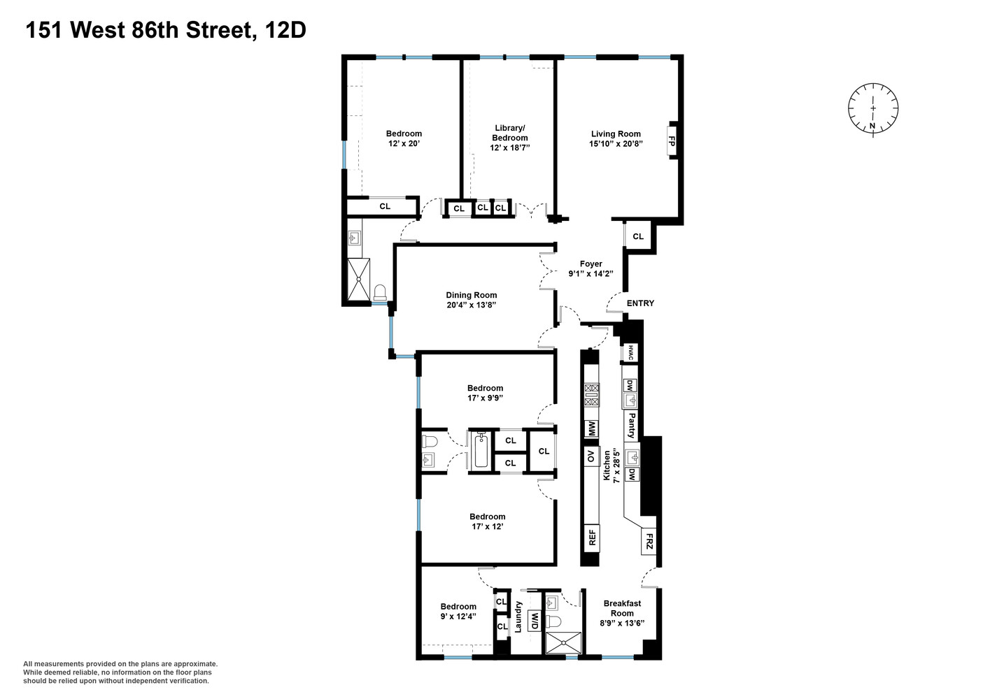 151 West 86th Street 12D Upper West Side New York NY 10024