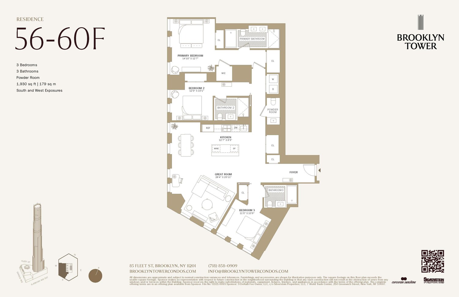 85 Fleet Street 58F Downtown Brooklyn NY 11201