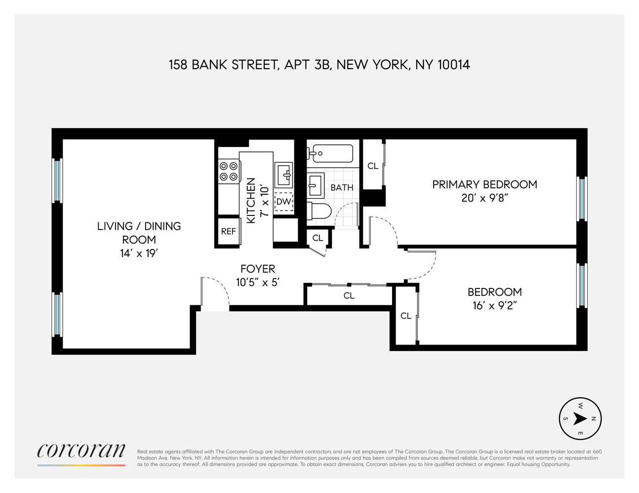 158 Bank Street 3B W. Greenwich Village New York NY 10014