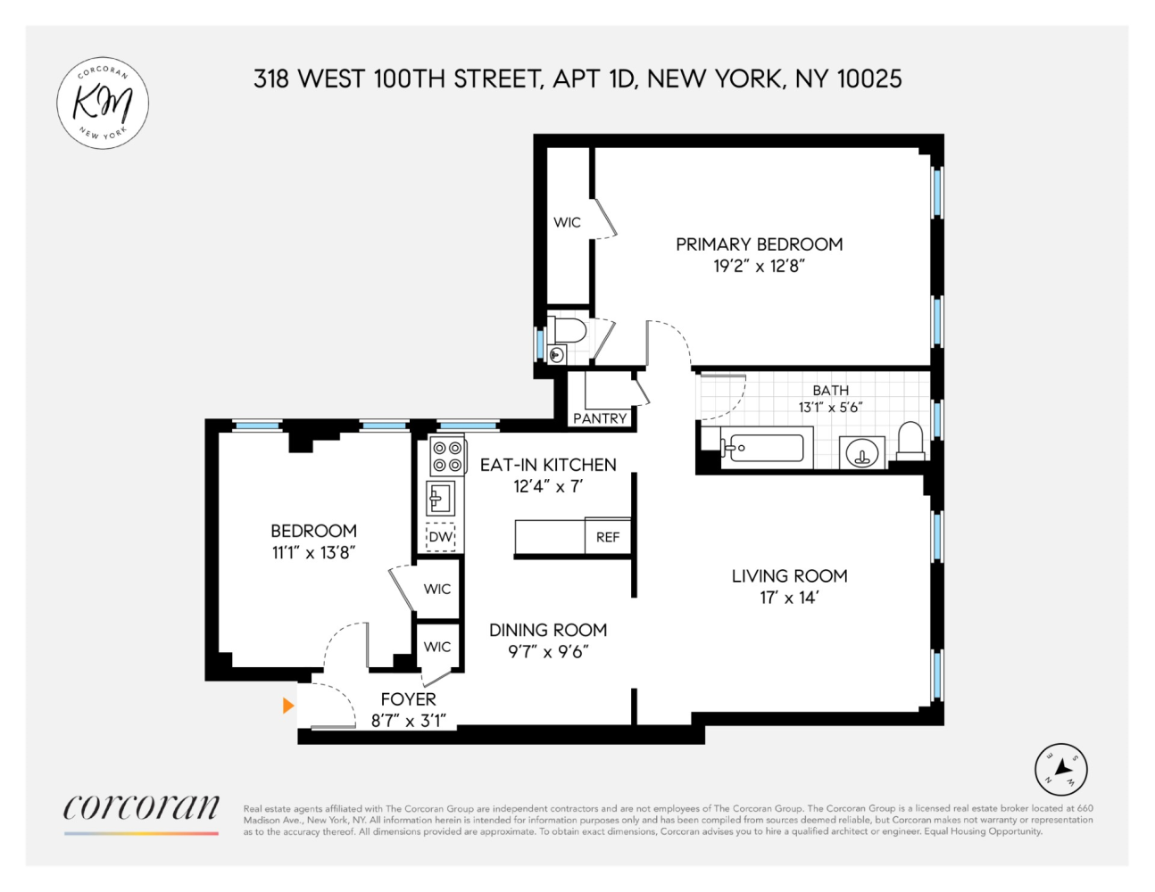 318 West 100th Street 1D Upper West Side New York NY 10025