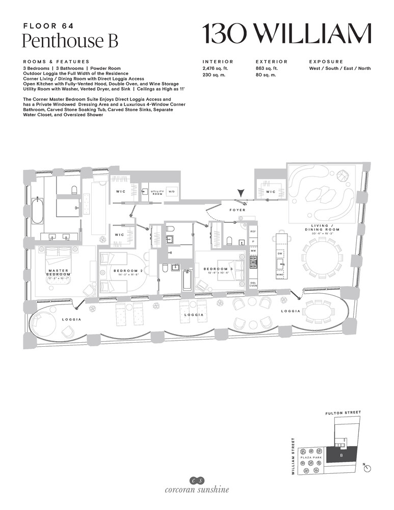 130 William Street 64B Seaport District New York NY 10038