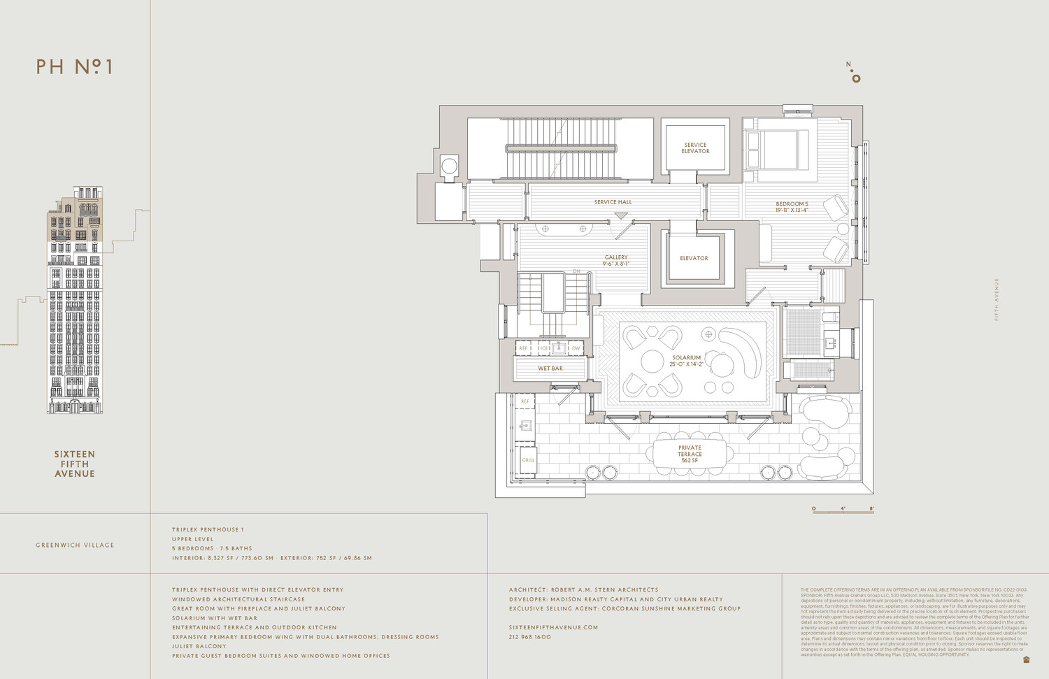 16 Fifth Avenue PH1 Greenwich Village New York NY 10011