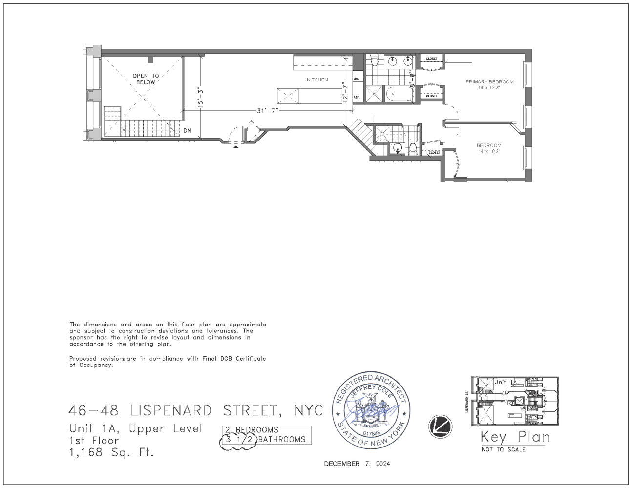 46 Lispenard Street 1A Tribeca New York NY 10013