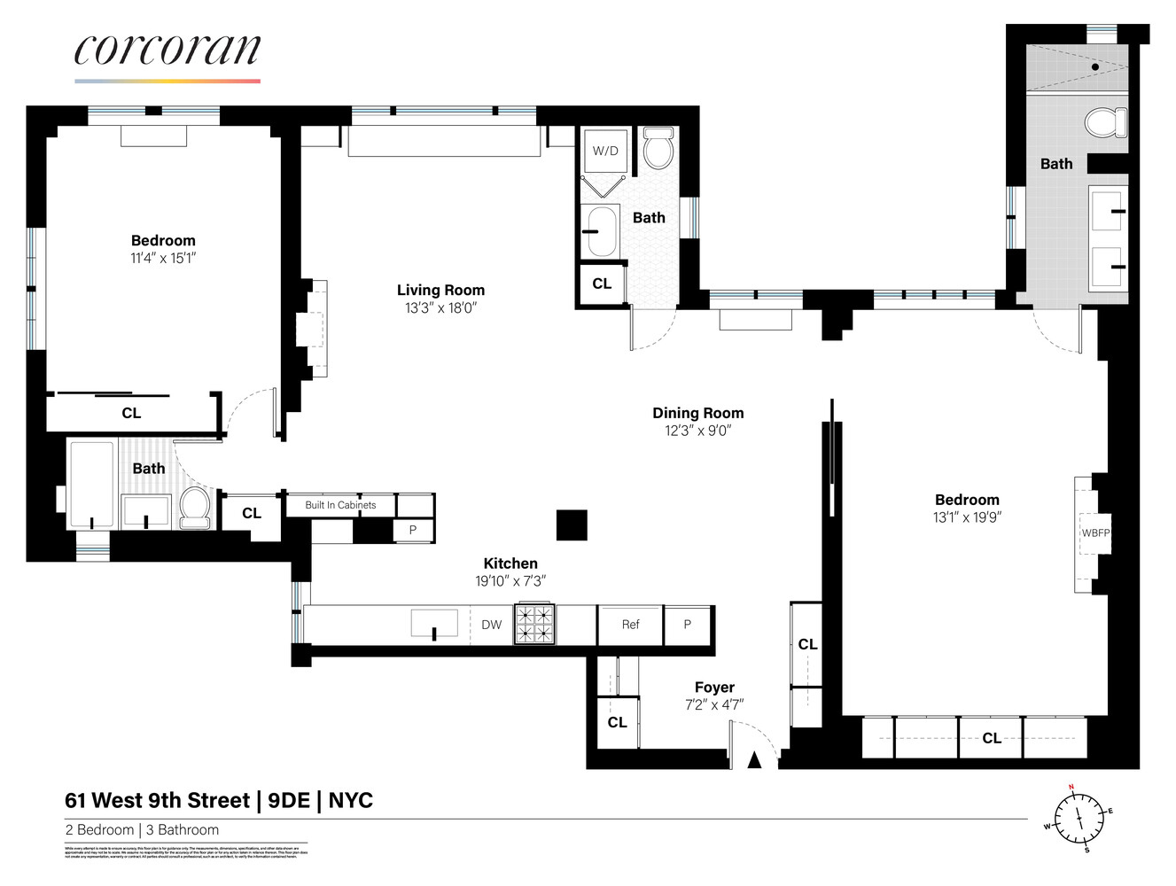61 West 9th Street 9DE Greenwich Village New York NY 10011