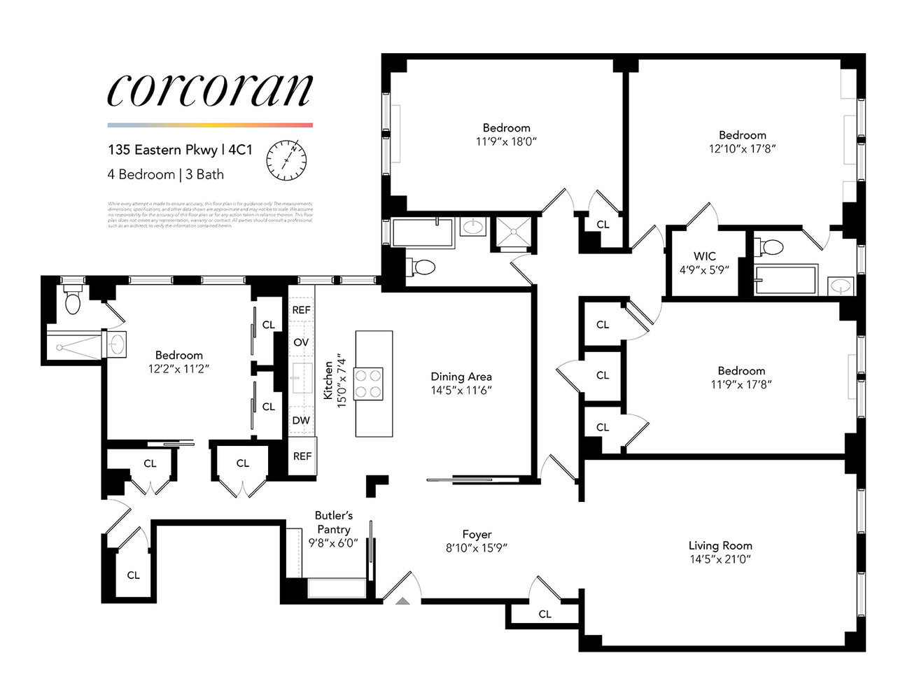 135 Eastern Parkway 4C1 Prospect Heights Brooklyn NY 11238