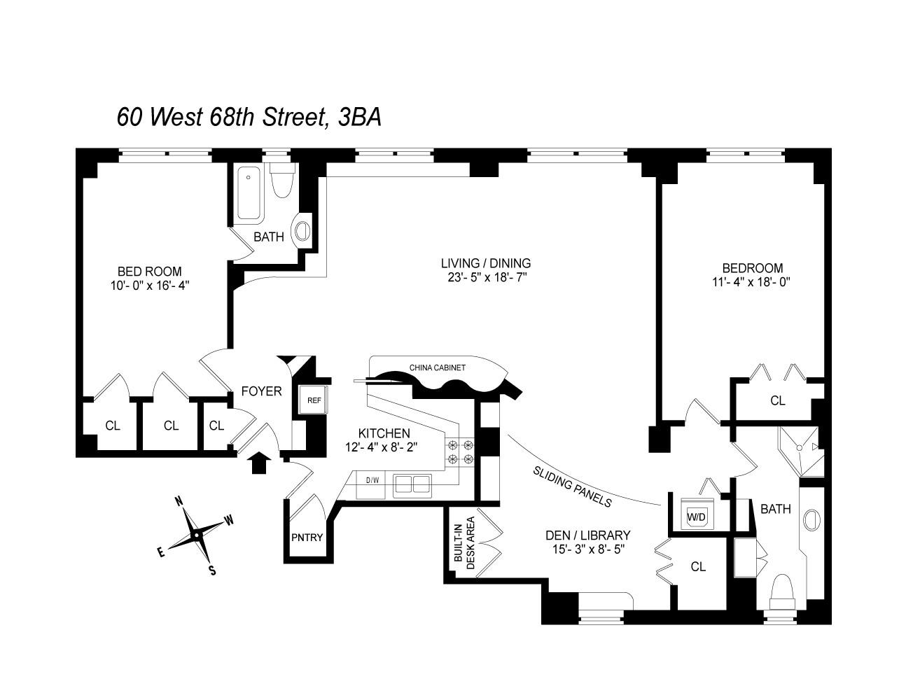 60 West 68th Street 3BA Lincoln Square New York NY 10023